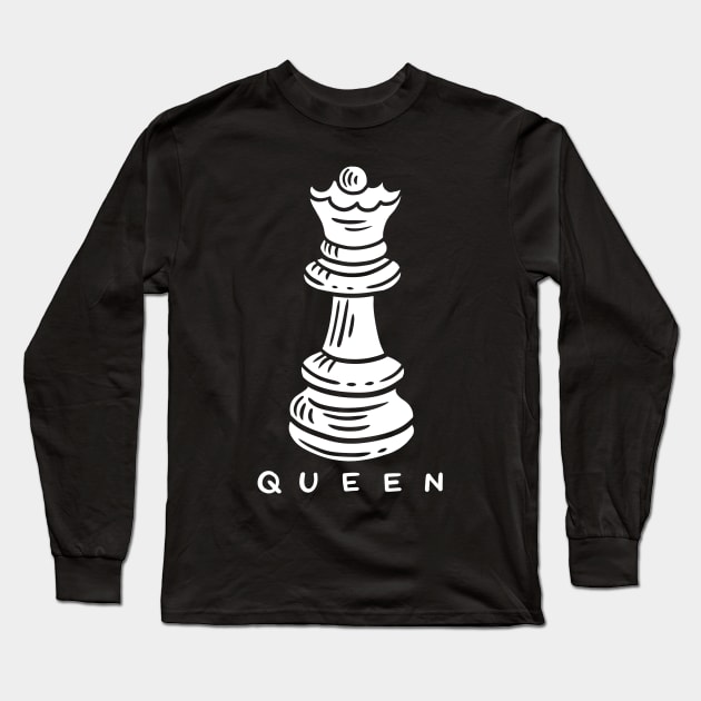 Chess Queen Long Sleeve T-Shirt by KAWAIITEE